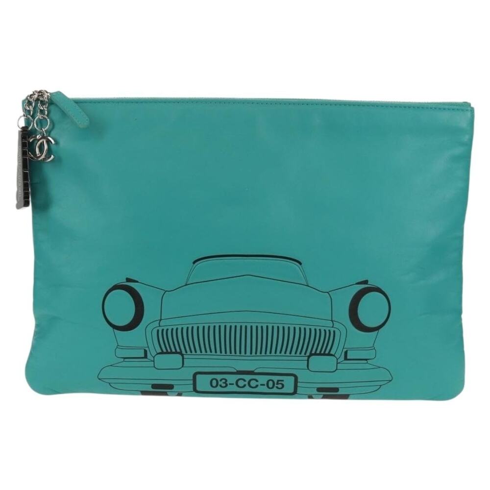 Chanel Lambskin Clutch Bag Emerald Green